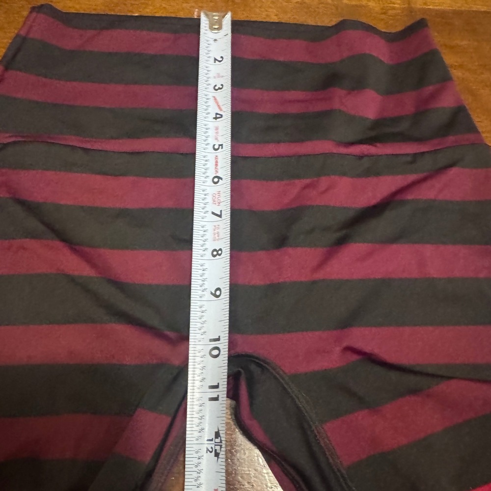 K-Deer Stripe Leggings Wmns Sneaker Length Sunset Ombre Pink Plum Purple‎ Yoga L - Picture 5 of 7
